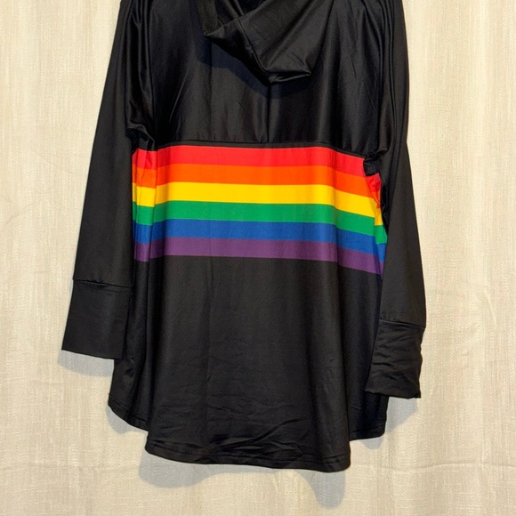 LuLaRoe Rainbow Amber Hoodie Top - Picture 4 of 6